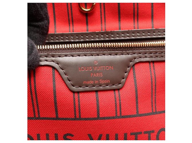 Borsa Tote Louis Vuitton Neverfull MM Damier Ebene Marrone - vista 4