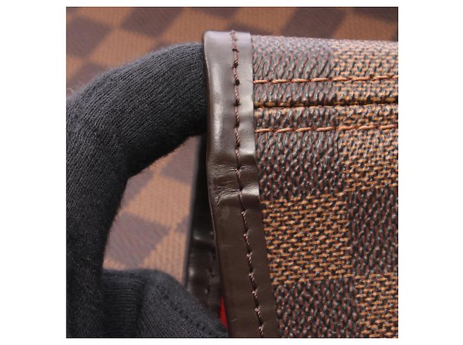 Borsa Tote Louis Vuitton Neverfull MM Damier Ebene Marrone - vista 8