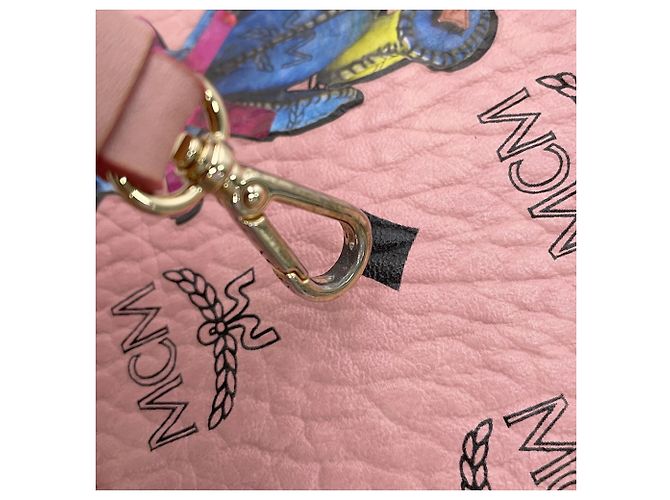 Bolsa de mão em couro rosa MCM - vista 14
