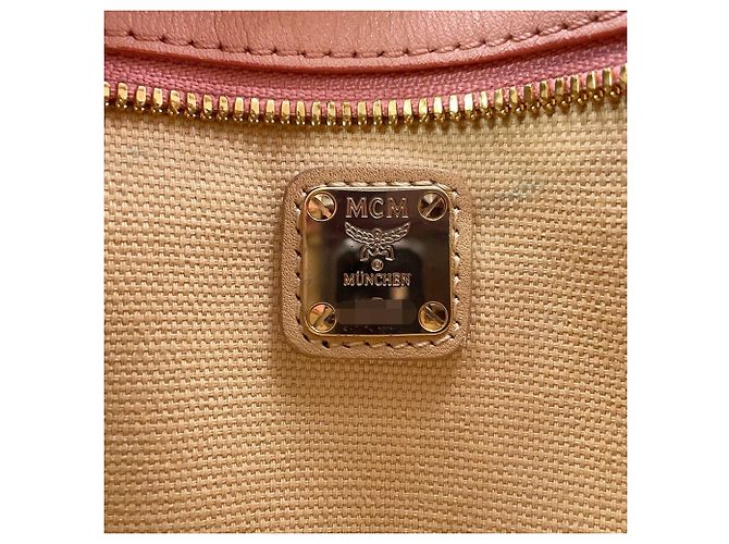 Bolsa de mão em couro rosa MCM - vista 17