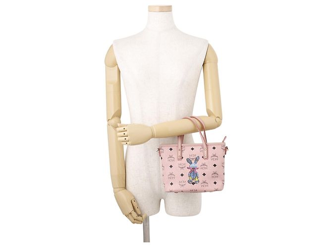 Bolsa de mão em couro rosa MCM - vista 4