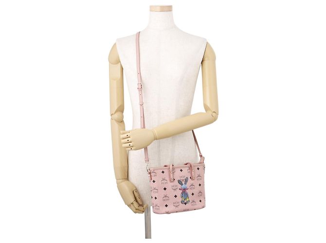 Bolsa de mão em couro rosa MCM - vista 5