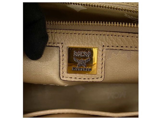 MCM Visetos Leder Tote Bag Beige - Ansicht 16