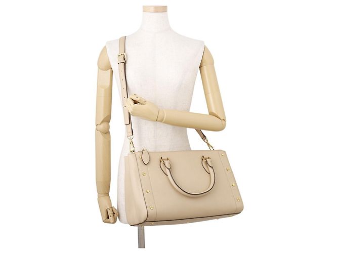 MCM Visetos Leder Tote Bag Beige - Ansicht 4
