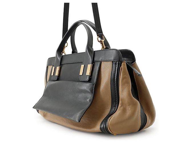 Borsa a mano in pelle Chloé Chloe Alice Marrone Nero - vista 2