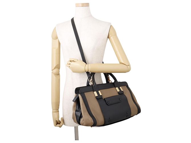 Borsa a mano in pelle Chloé Chloe Alice Marrone Nero - vista 4