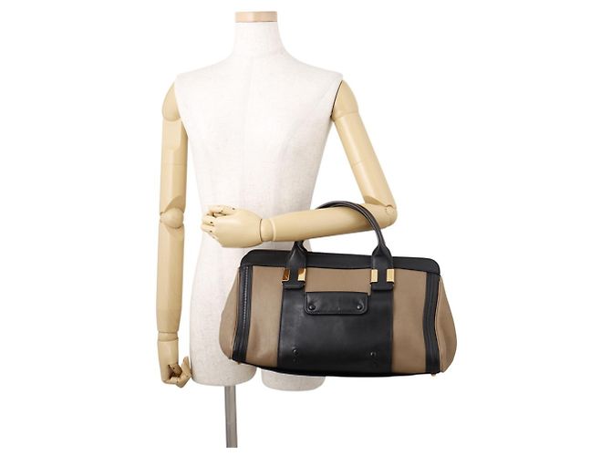 Borsa a mano in pelle Chloé Chloe Alice Marrone Nero - vista 5