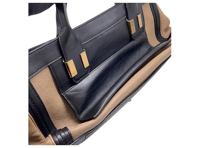 Borsa a mano in pelle Chloé Chloe Alice Marrone Nero - vista 8