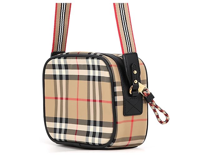 Borsa a tracolla Burberry Nova Check B Patch Nero Rosso Beige - vista 2