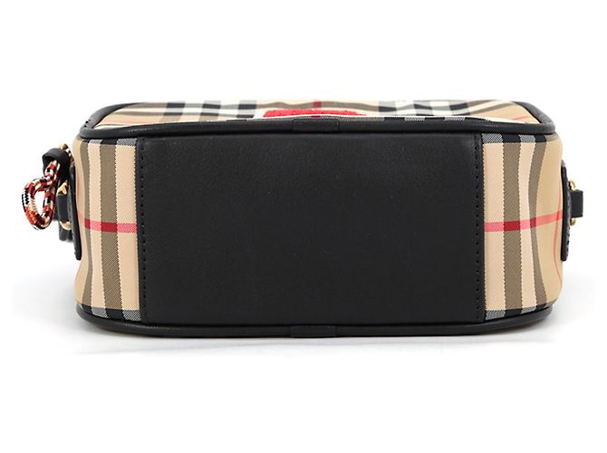 Borsa a tracolla Burberry Nova Check B Patch Nero Rosso Beige - vista 3