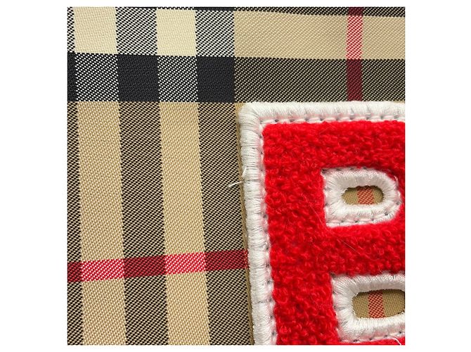 Borsa a tracolla Burberry Nova Check B Patch Nero Rosso Beige - vista 6