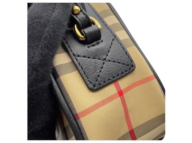 Borsa a tracolla Burberry Nova Check B Patch Nero Rosso Beige - vista 7