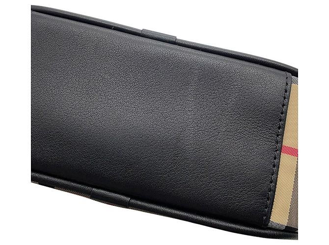Borsa a tracolla Burberry Nova Check B Patch Nero Rosso Beige - vista 8