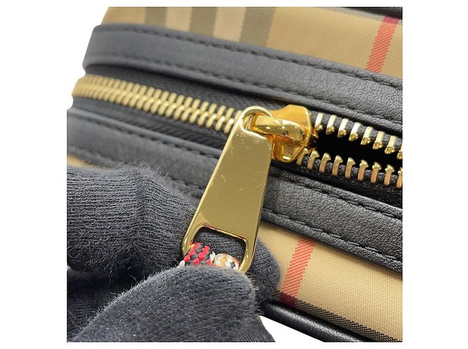 Borsa a tracolla Burberry Nova Check B Patch Nero Rosso Beige - vista 9