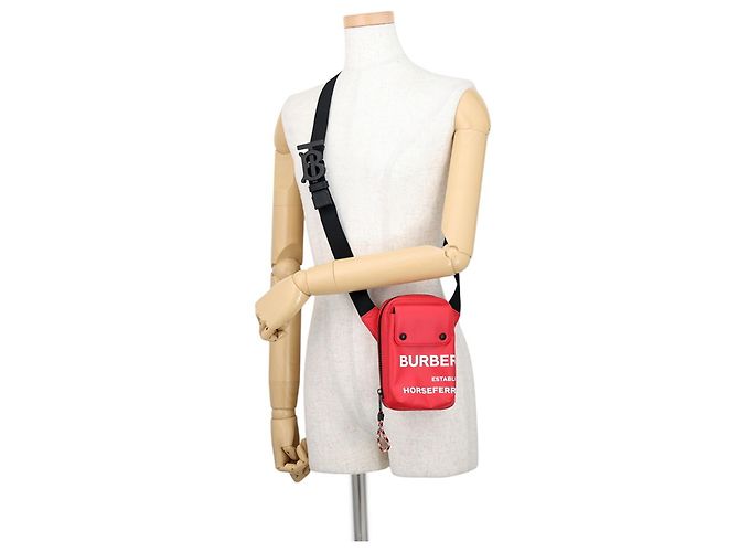 Borsa a tracolla Burberry Nero Bianco Rosso - vista 4