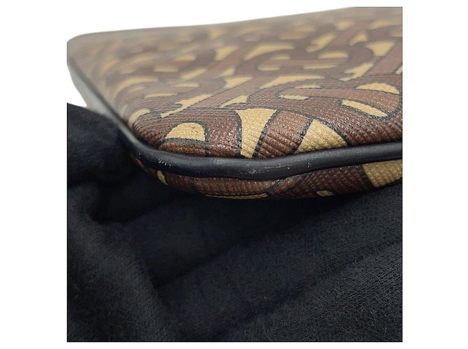 Borsa a tracolla Burberry TB Leather Marrone Nero Beige - vista 6