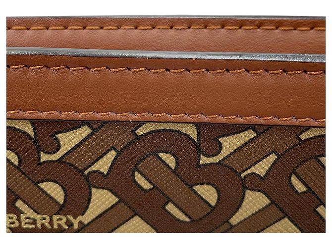 Borsa a tracolla Burberry TB Leather Marrone Nero Beige - vista 7