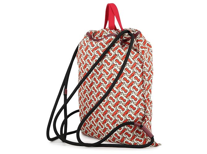 Mochila Burberry TB Nylon Blanco Beige Naranja - vista 2