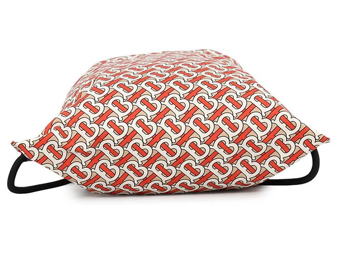 Mochila Burberry TB Nylon Blanco Beige Naranja - vista 3
