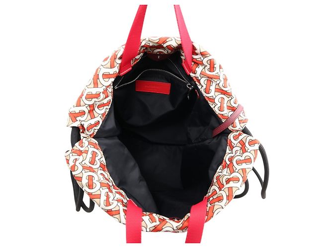 Mochila Burberry TB Nylon Blanco Beige Naranja - vista 5