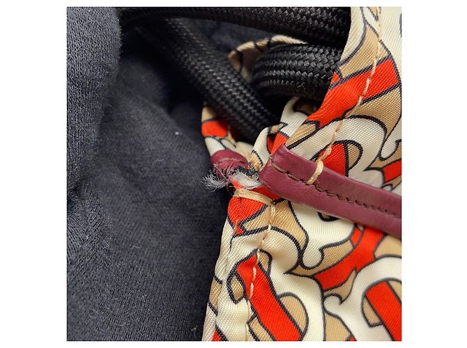 Mochila Burberry TB Nylon Blanco Beige Naranja - vista 7