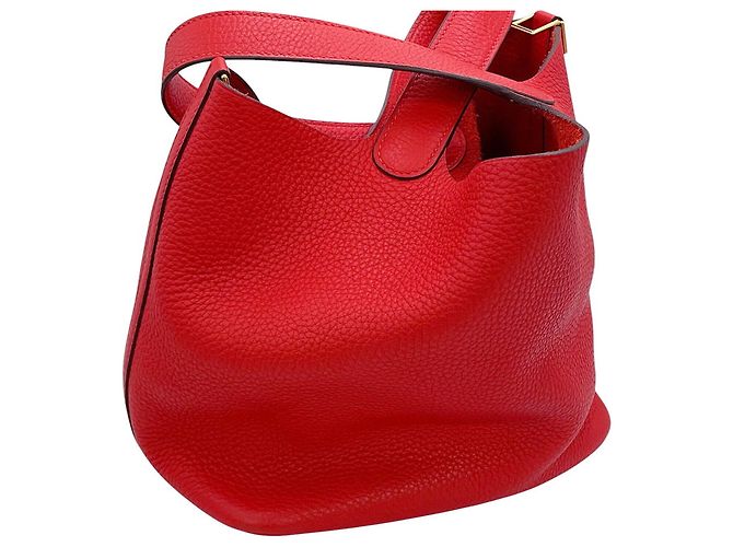 Hermès Sac à main Hermes Picotin Lock MM Rouge - vue 12