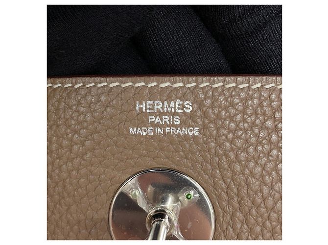 Hermès Borsa Hermes Lindy 26 in Etoupe Gray Taupe - vista 16
