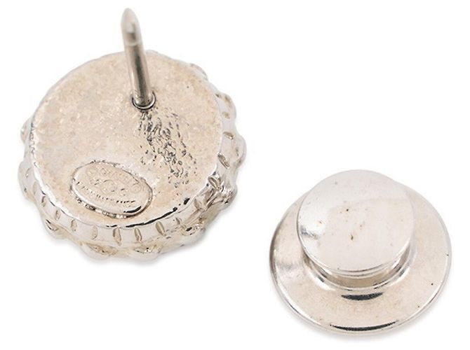 Broche de strass Chanel Plata Rosa - vista 3