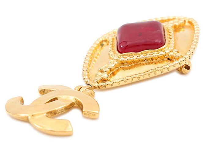 Chanel Brosche Gold und Rot Golden - Ansicht 2