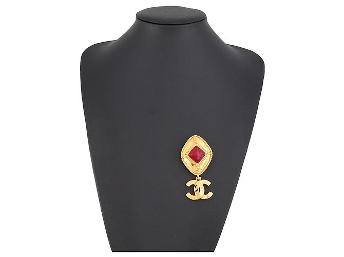 Chanel Brosche Gold und Rot Golden - Ansicht 4