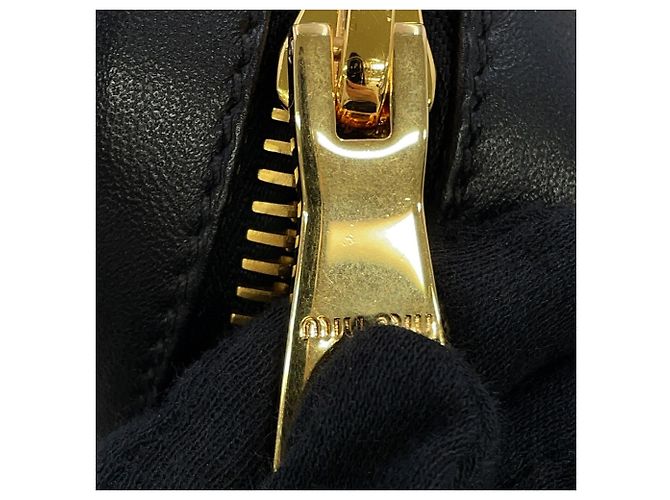 Clutch Miu Miu in pelle Matelassé Nero - vista 11