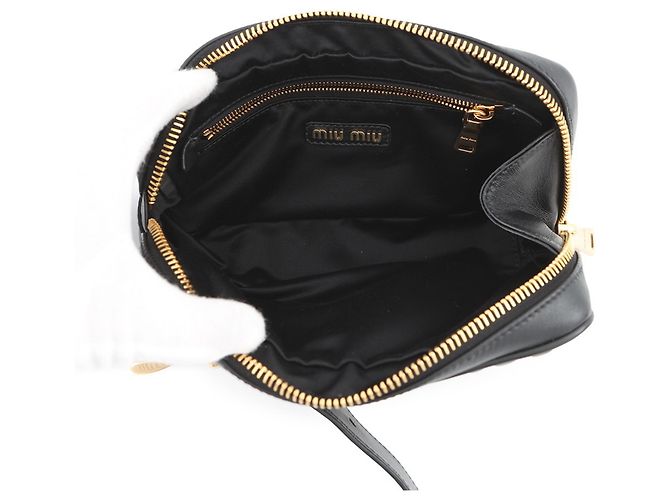 Clutch Miu Miu in pelle Matelassé Nero - vista 6