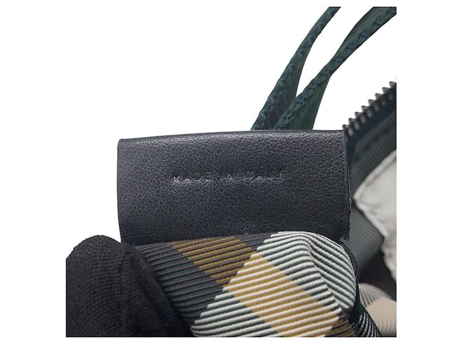 Borsa a tracolla Burberry in nylon Marrone Verde Crudo Giallo - vista 10