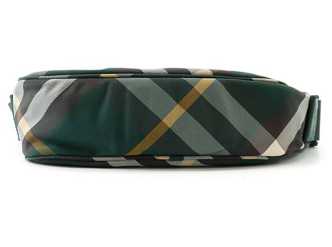 Borsa a tracolla Burberry in nylon Marrone Verde Crudo Giallo - vista 4