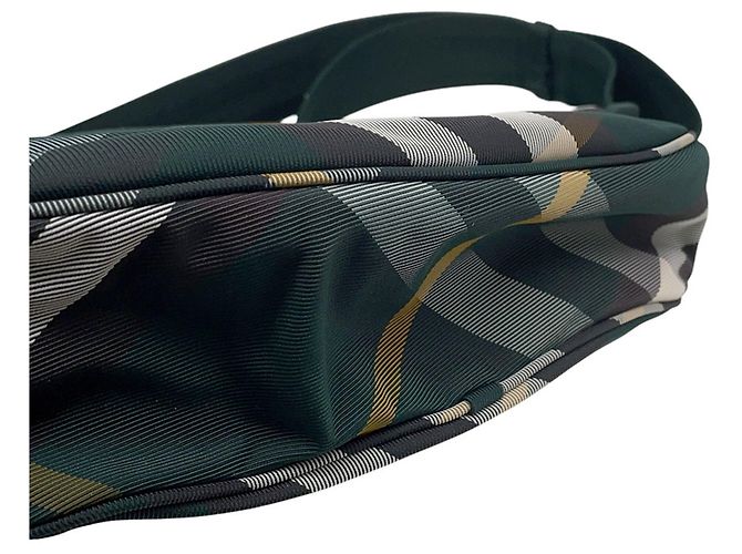 Borsa a tracolla Burberry in nylon Marrone Verde Crudo Giallo - vista 8