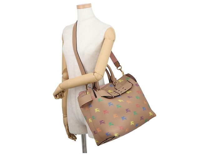 Burberry Emblem Shopper aus Leder Braun Mehrfarben - Ansicht 5