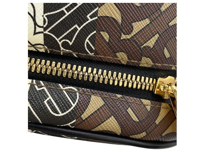 Zaino in pelle Burberry TB Monogram Marrone Multicolore - vista 15