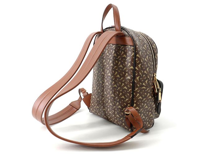 Zaino in pelle Burberry TB Monogram Marrone Multicolore - vista 2