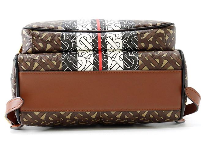 Zaino in pelle Burberry TB Monogram Marrone Multicolore - vista 3