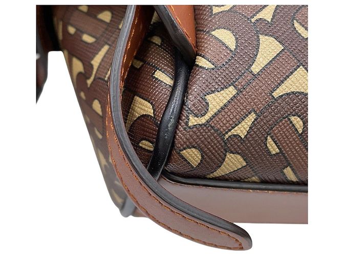 Zaino in pelle Burberry TB Monogram Marrone Multicolore - vista 7