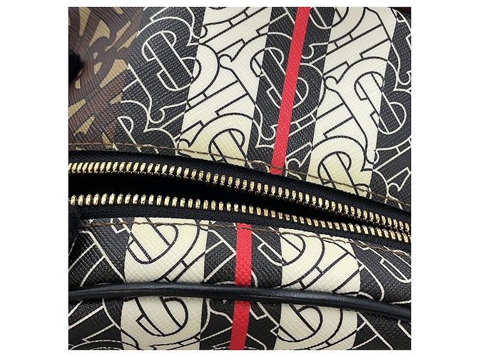 Zaino in pelle Burberry TB Monogram Marrone Multicolore - vista 8