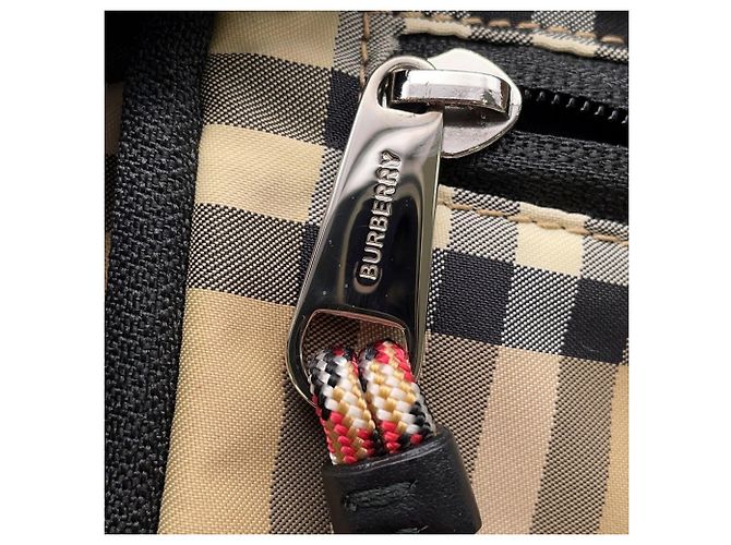 Borsa a tracolla Burberry Nova Check Nero Beige - vista 11