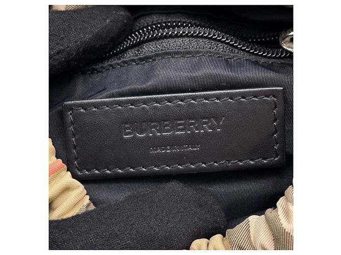 Borsa a tracolla Burberry Nova Check Nero Beige - vista 13
