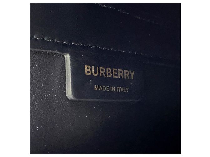 Borsa in pelle Burberry Peggy TB Monogram Marrone Nero Beige - vista 13