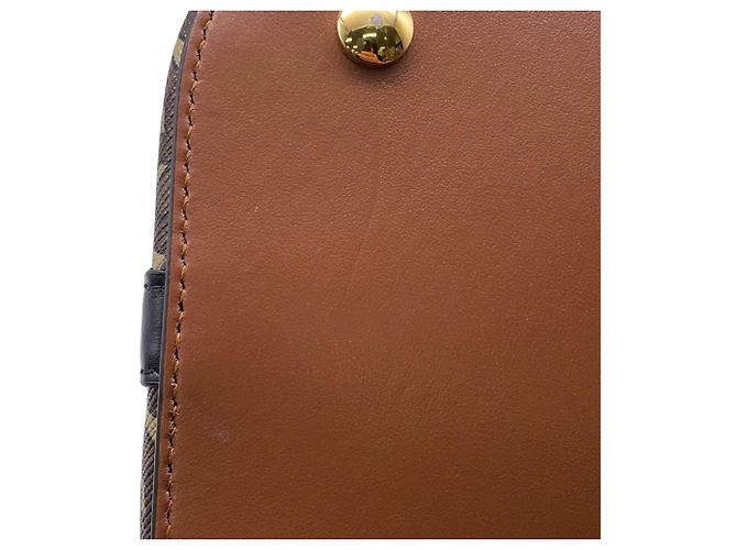 Borsa in pelle Burberry Peggy TB Monogram Marrone Nero Beige - vista 7