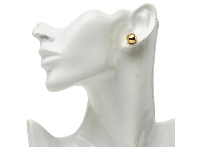 Pendientes de botón Chanel chapados en oro - vista 4