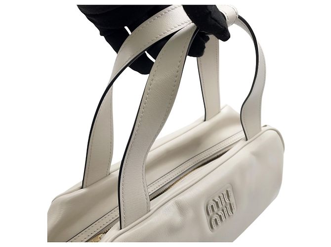 Borsa a mano Miu Miu Miu Bowling in pelle Bianco - vista 6