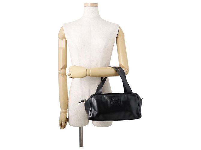 Borsa Bowling Miu Miu Nera Nero - vista 4