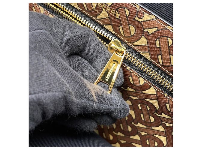 Burberry Tote Bag TB Monogram aus Leder Braun Mehrfarben - Ansicht 9