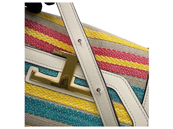 Borsa a spalla Micro in pelle T-Timeless di Tod's Bianco Multicolore - vista 10